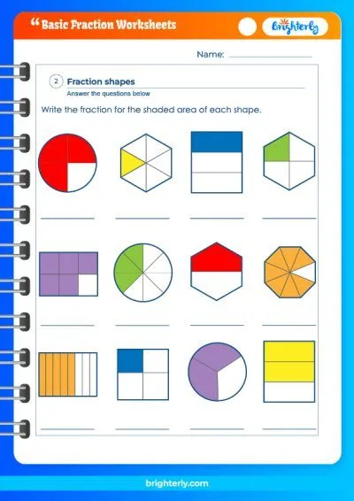 Atividade de Basic Fractions Worksheets For Beginners Pdf - Folha 2
