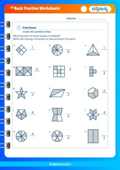 Atividade de Basic Fractions Worksheets For Beginners Pdf - Folha 17