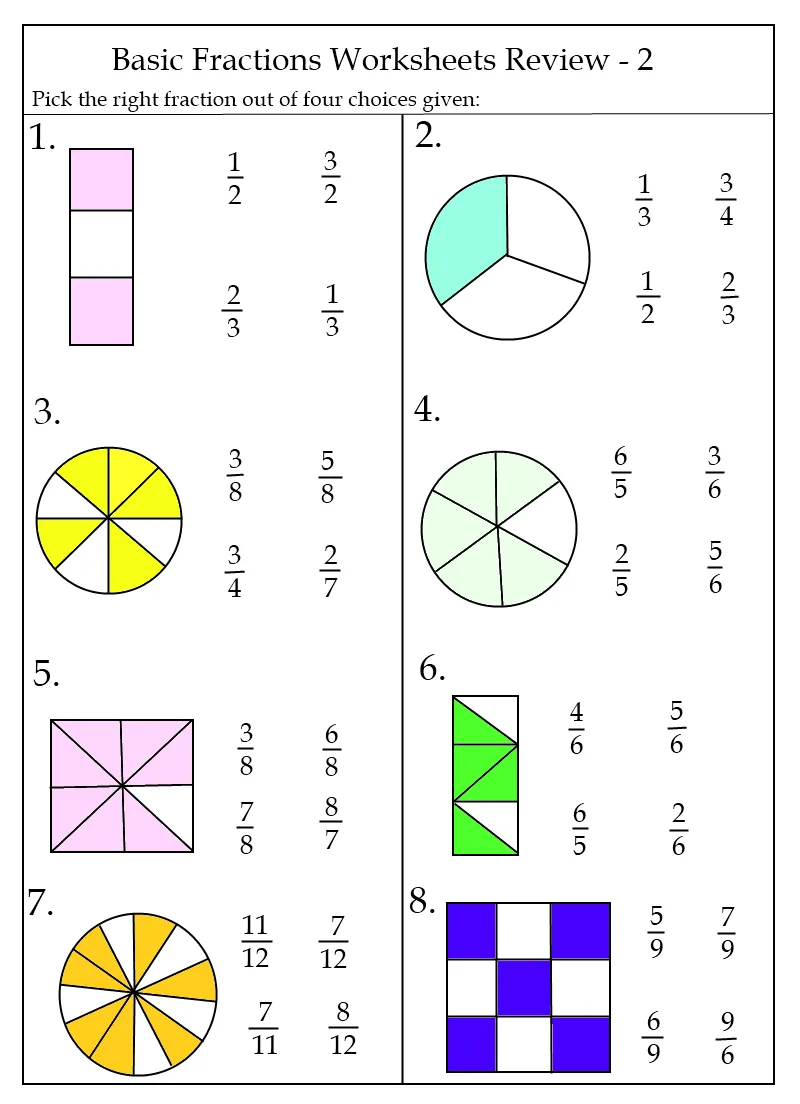Atividade de Basic Fractions Worksheets For Beginners Pdf - Folha 19