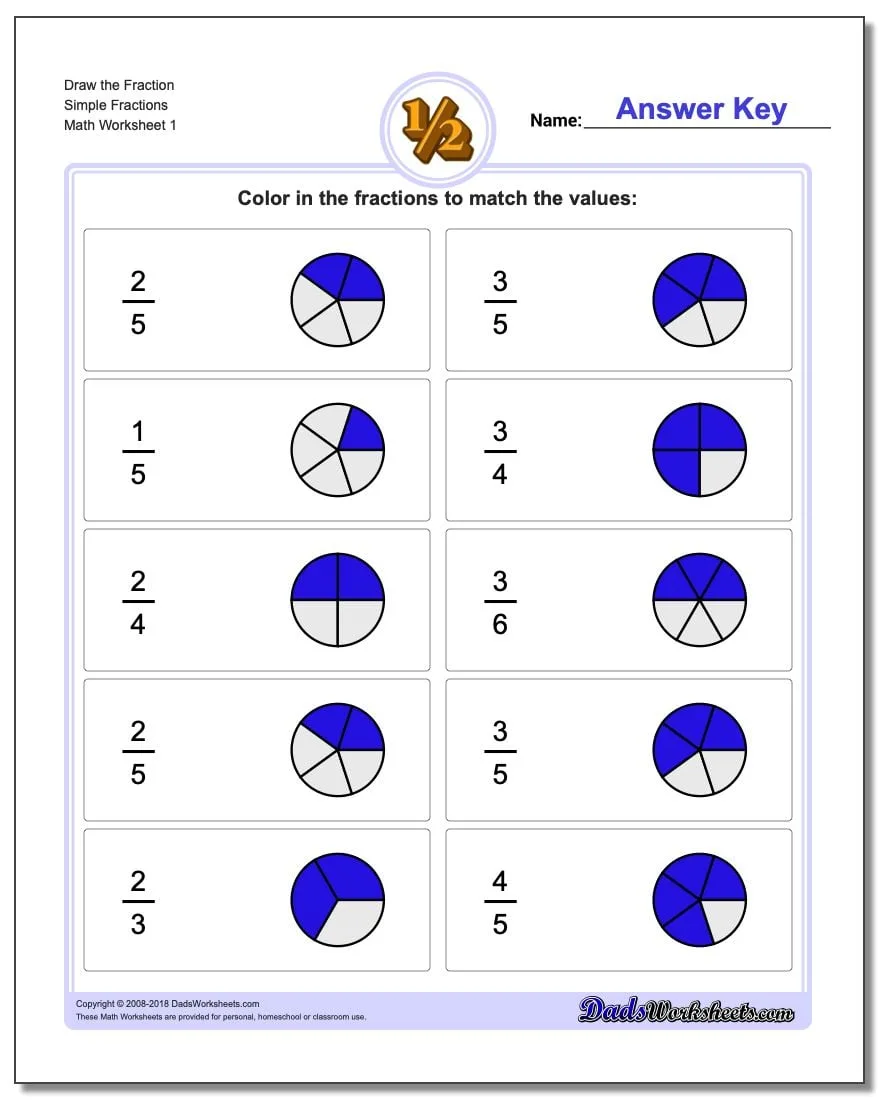 Atividade de Basic Fractions Worksheets For Beginners Pdf - Folha 23