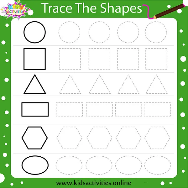 Atividade de Free Geometry Shapes Tracing Worksheets - Folha 2