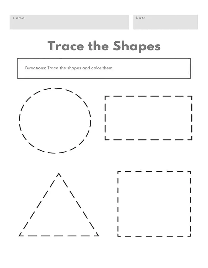 Atividade de Free Geometry Shapes Tracing Worksheets - Folha 4