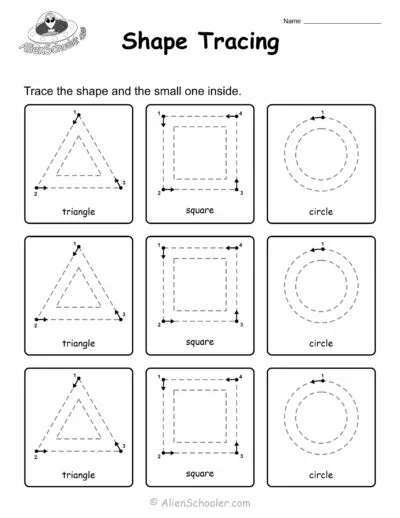 Atividade de Free Geometry Shapes Tracing Worksheets - Folha 18
