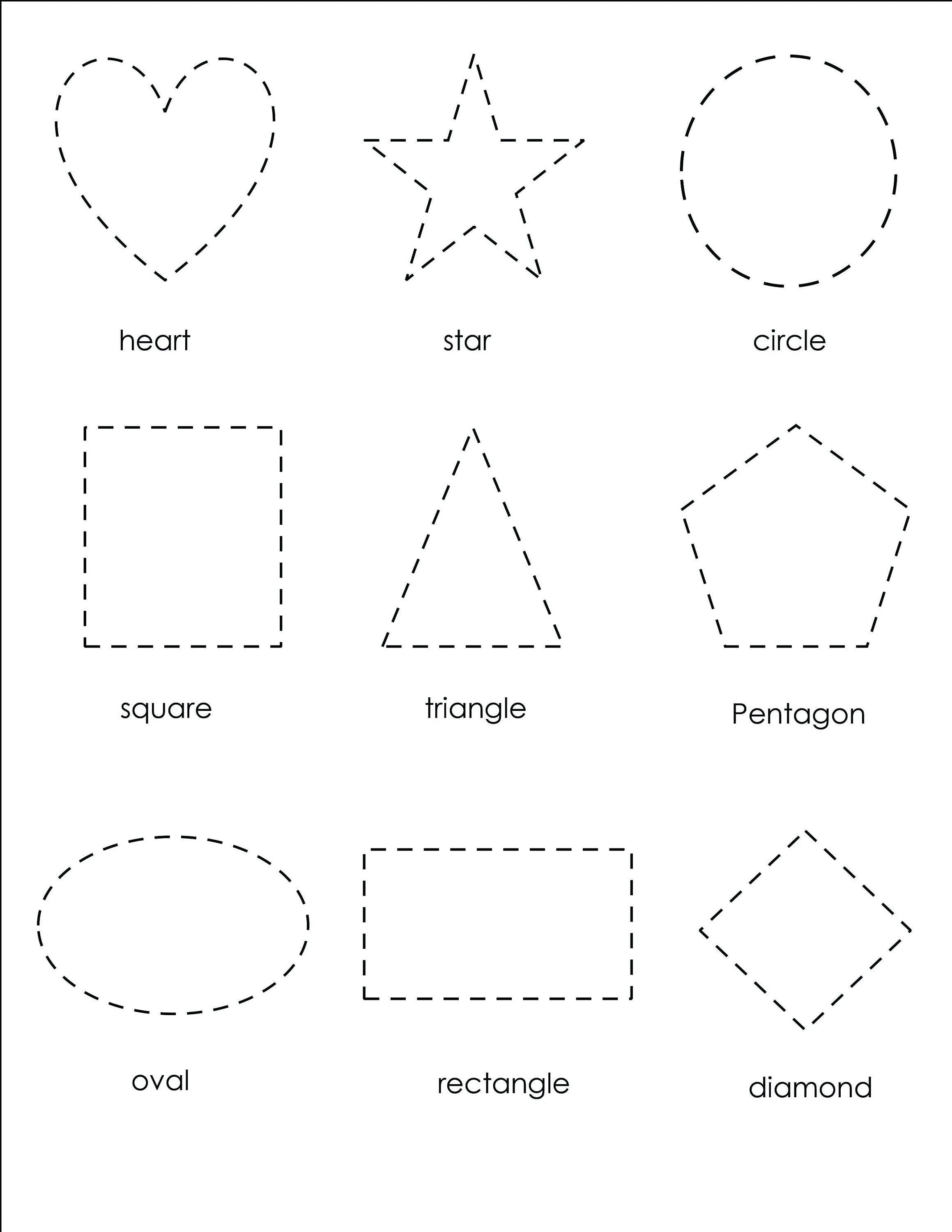 Atividade de Free Geometry Shapes Tracing Worksheets - Folha 21