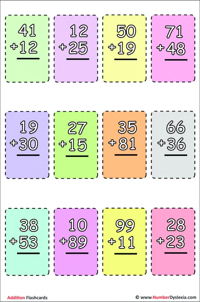 Atividade de Free Printable Addition Flashcards For 1st Grade - Folha 4