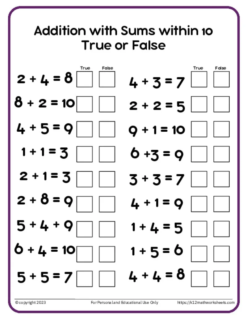 Atividade de Free Printable Addition Flashcards For 1st Grade - Folha 5