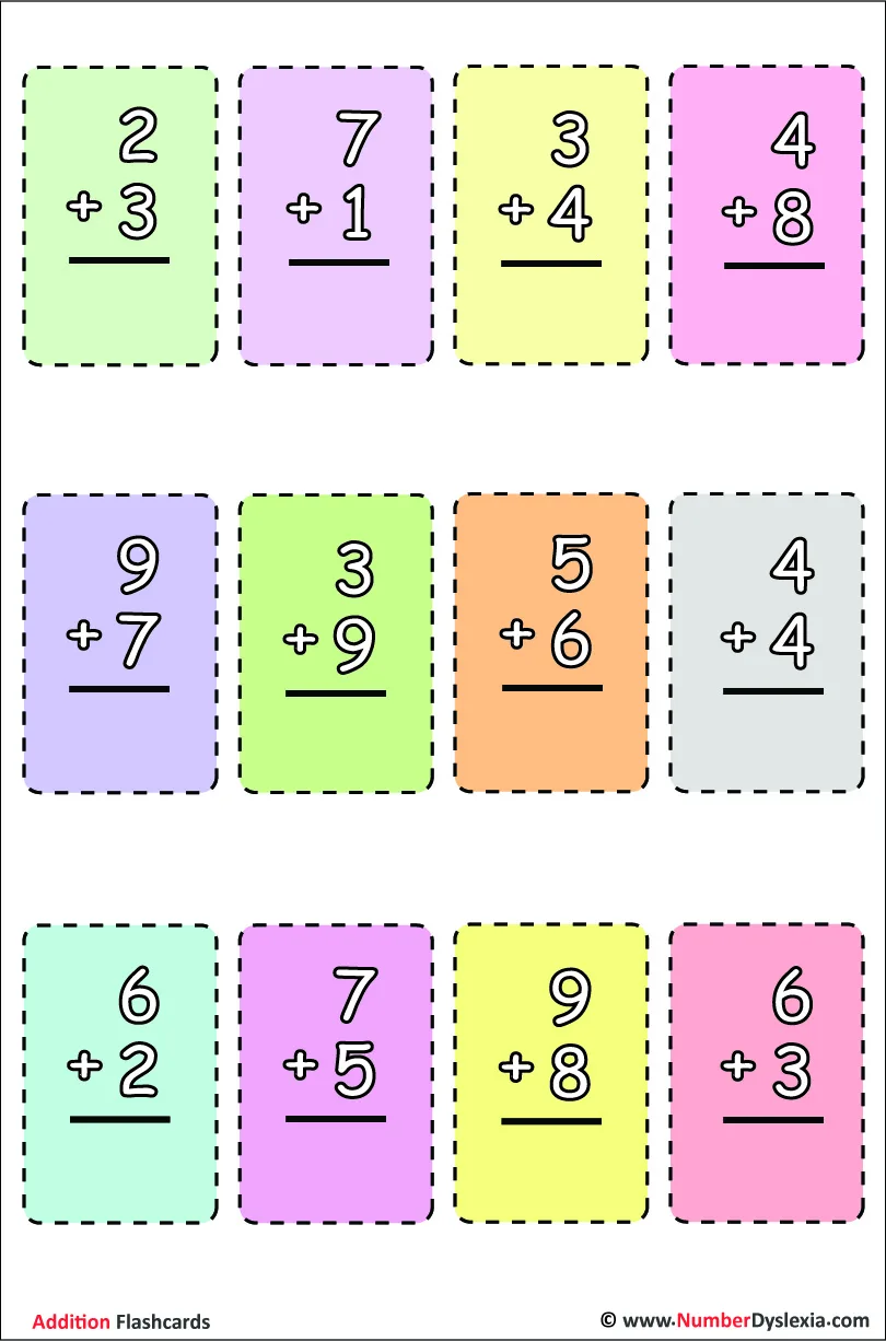 Atividade de Free Printable Addition Flashcards For 1st Grade - Folha 26