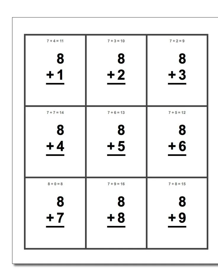 Atividade de Free Printable Addition Flashcards For 1st Grade - Folha 35