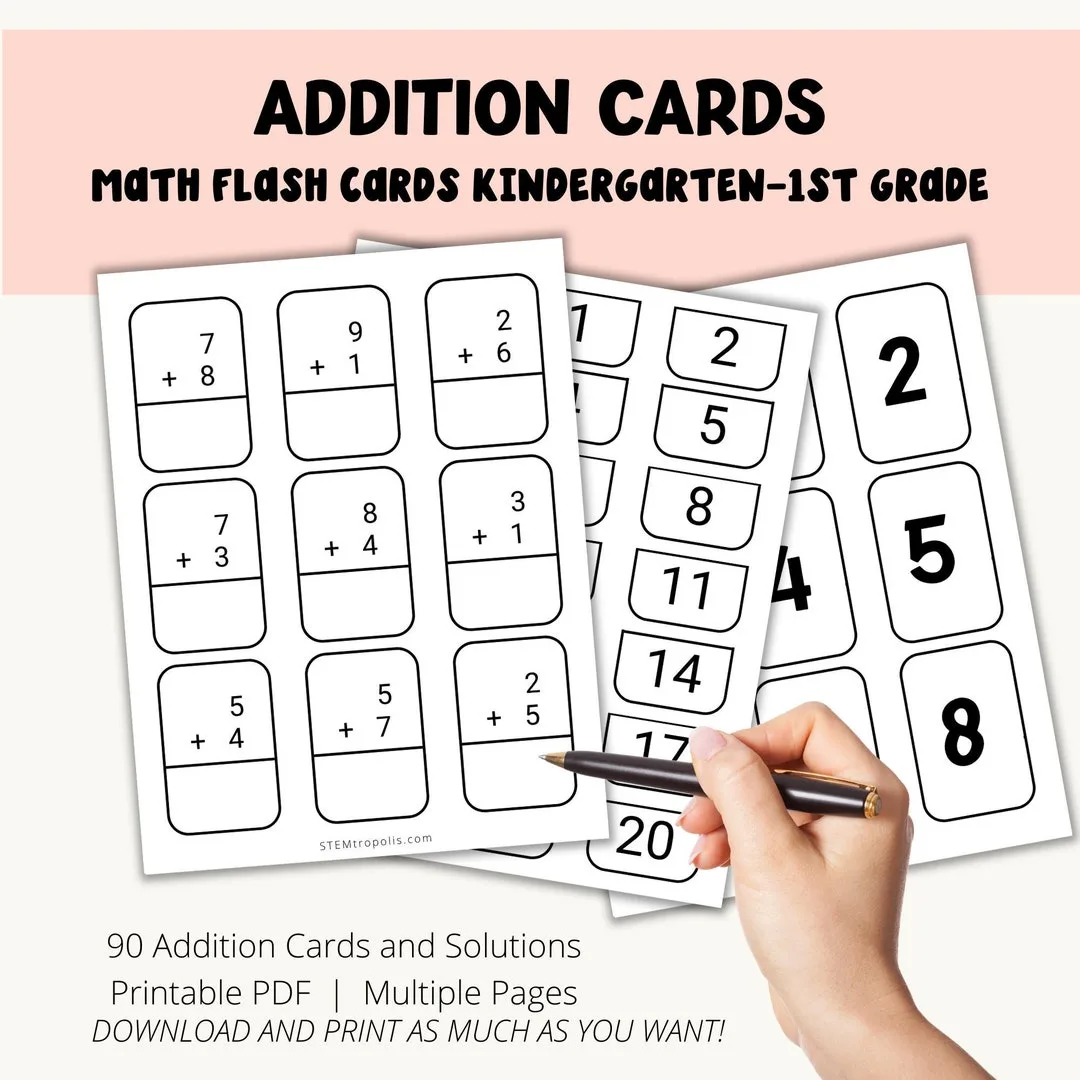 Atividade de Free Printable Addition Flashcards For 1st Grade - Folha 45