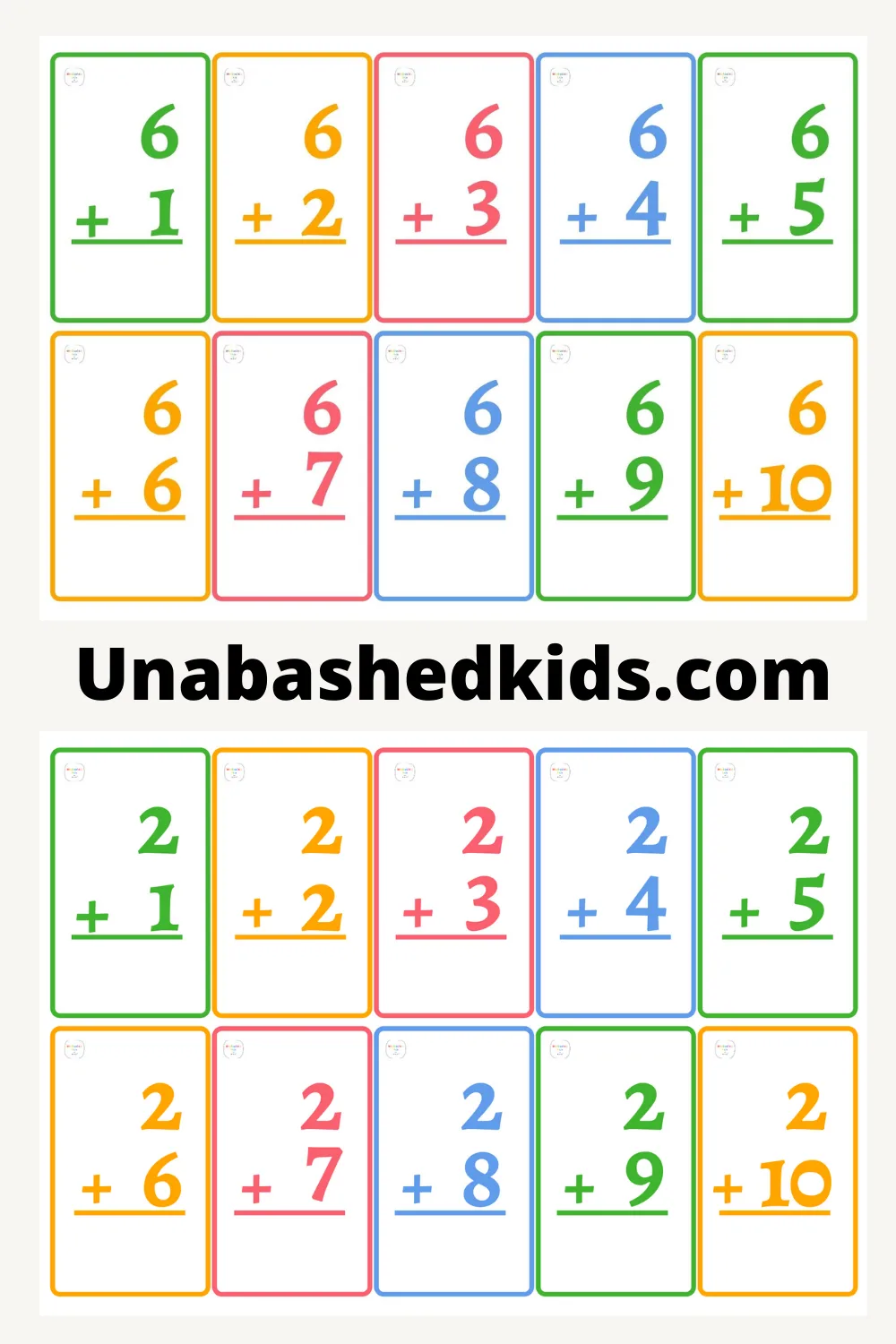 Atividade de Free Printable Addition Flashcards For 1st Grade - Folha 61