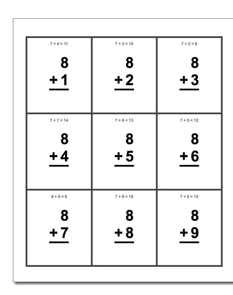 Free Free Printable Addition Flashcards For 1st Grade Worksheet for Kids Part 68