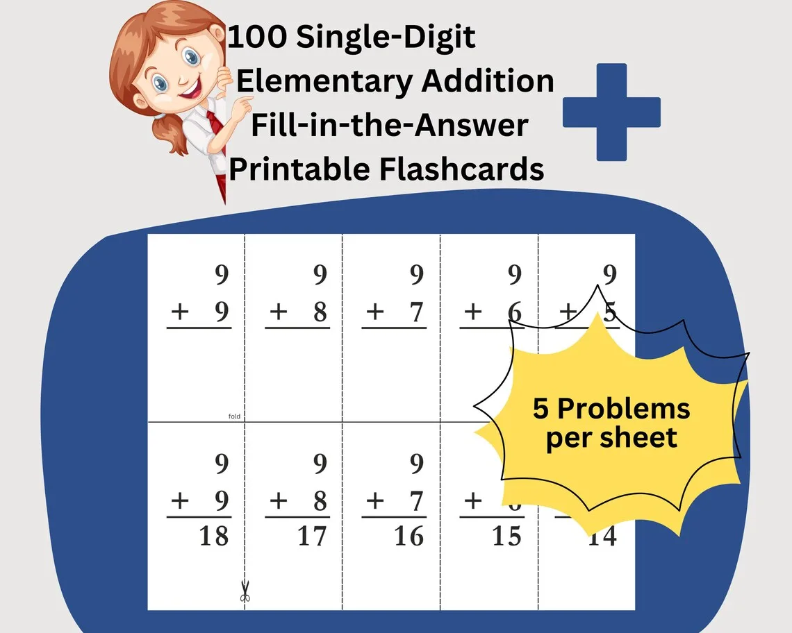 Free Free Printable Addition Flashcards For 1st Grade Worksheet for Kids Part 89