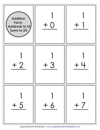Free Free Printable Addition Flashcards For 1st Grade Worksheet for Kids Part 118