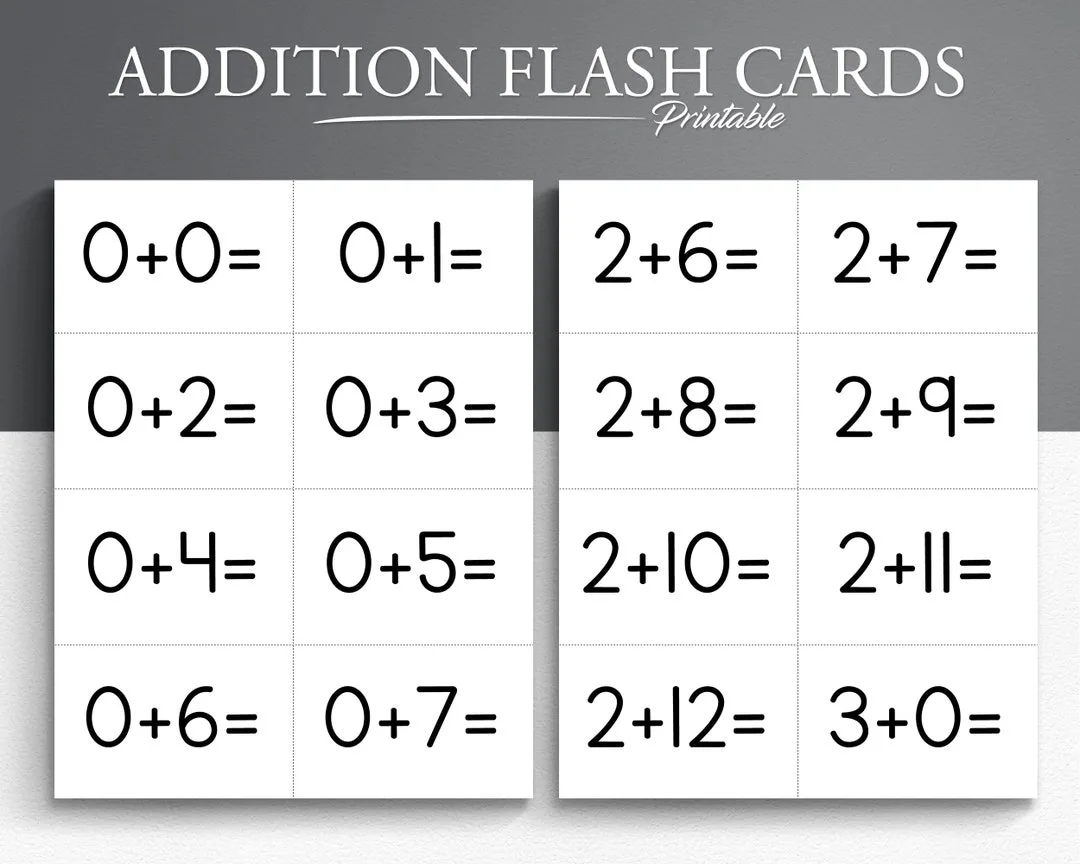 Free Free Printable Addition Flashcards For 1st Grade Worksheet for Kids Part 120