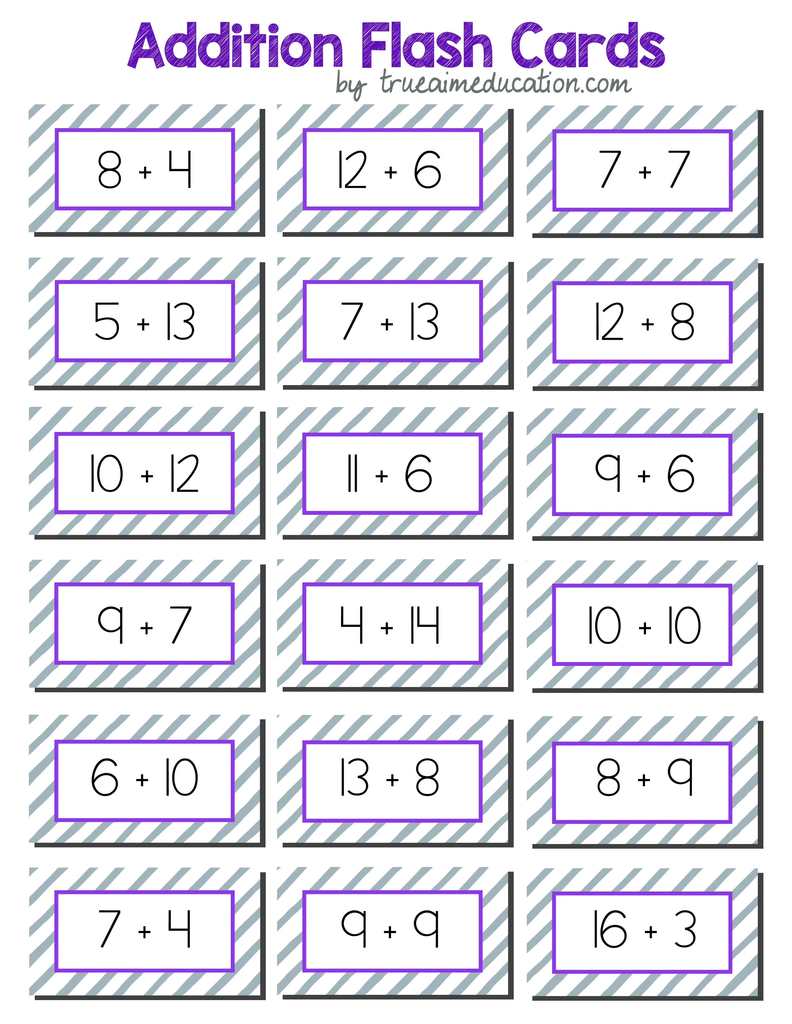 Free Free Printable Addition Flashcards For 1st Grade Worksheet for Kids Part 122