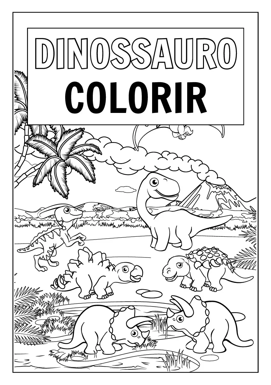 Free Imagens De Dinossauros Para Imprimir E Colorir Worksheet for Kids Part 1