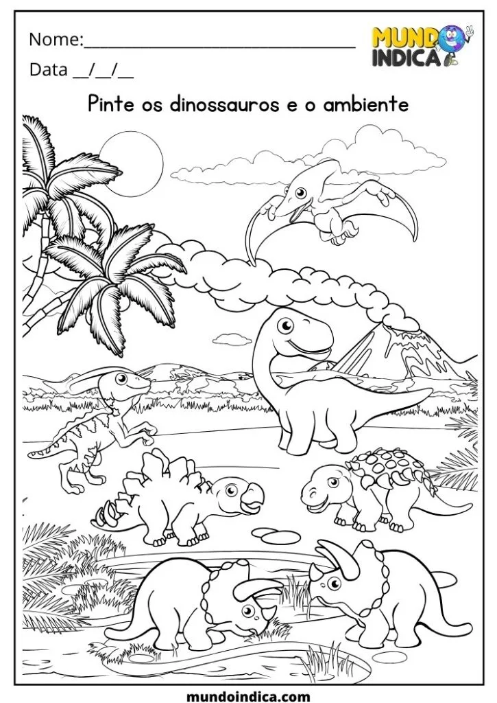 Free Imagens De Dinossauros Para Imprimir E Colorir Worksheet for Kids Part 2