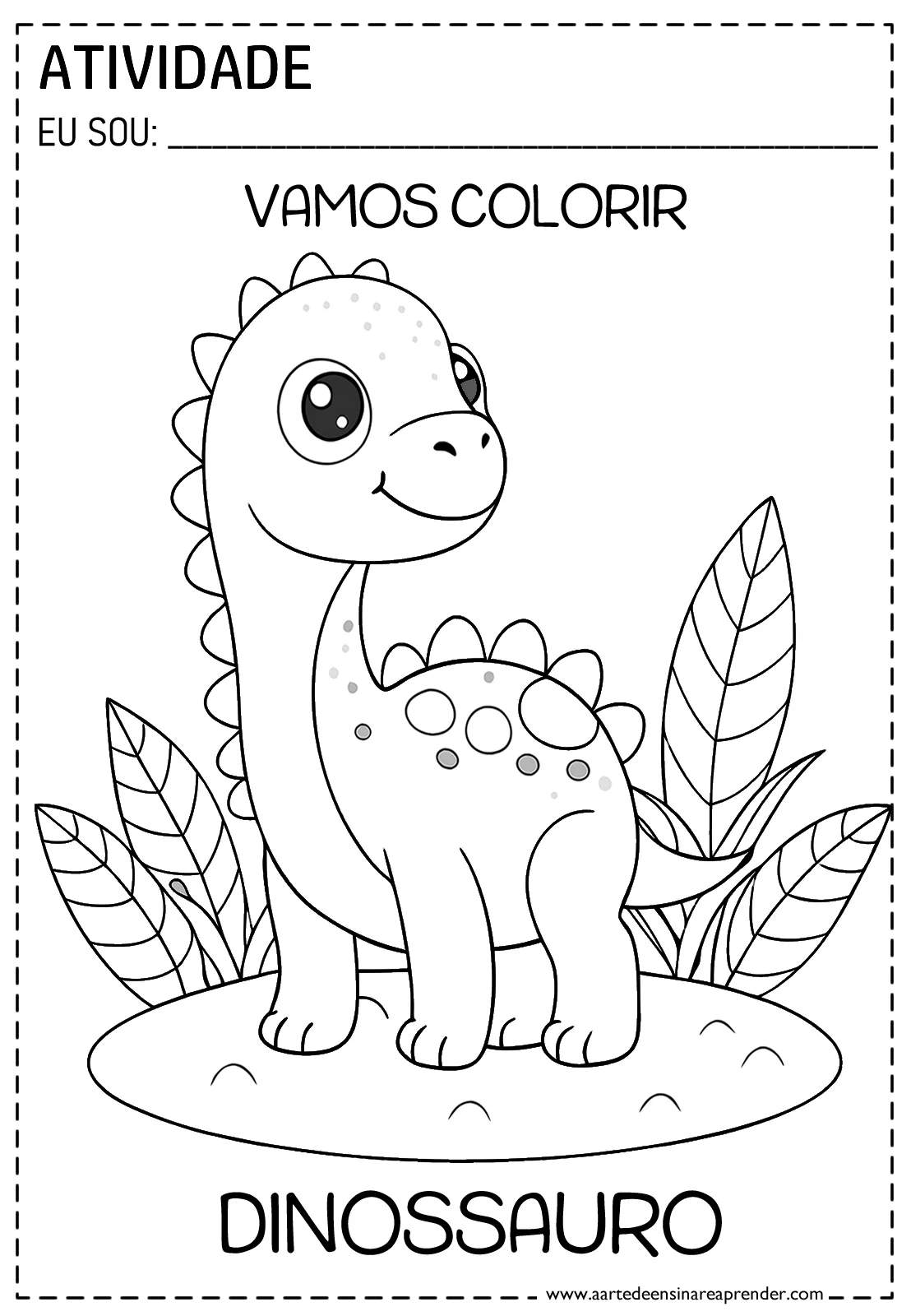 Free Imagens De Dinossauros Para Imprimir E Colorir Worksheet for Kids Part 13