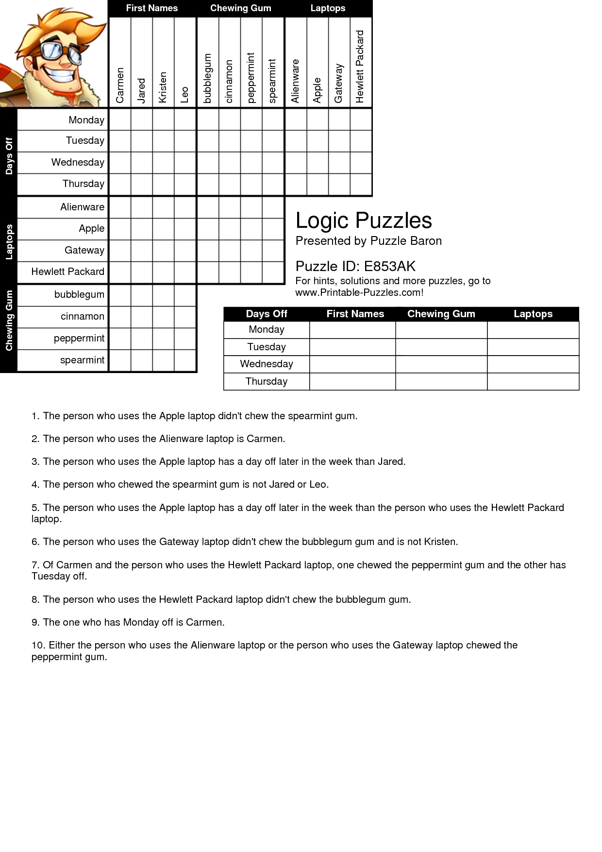 Atividade de Logic Puzzles For Elementary Students Pdf - Folha 2