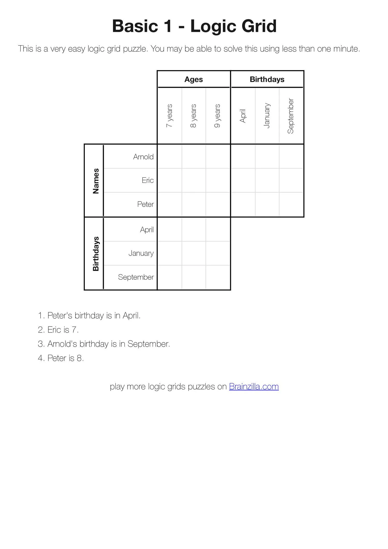 Atividade de Logic Puzzles For Elementary Students Pdf - Folha 5