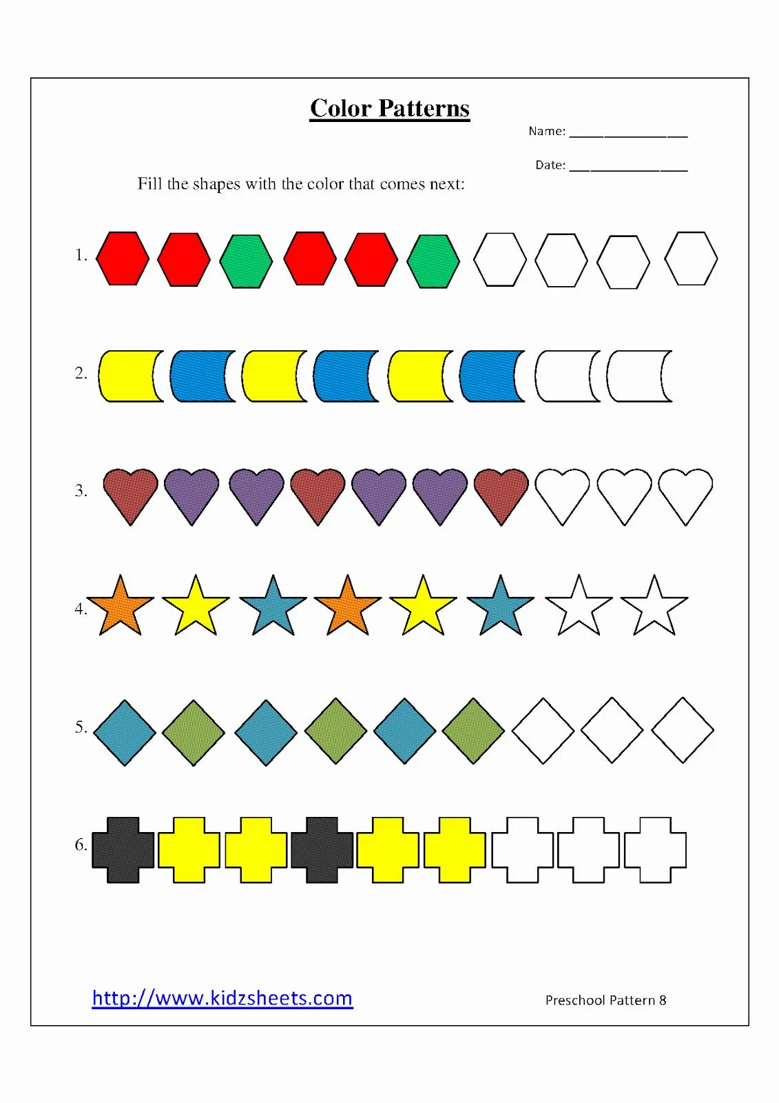 Atividade de Pattern Recognition Worksheets For Preschool - Folha 9