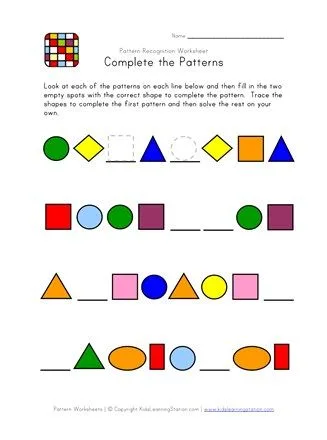 Atividade de Pattern Recognition Worksheets For Preschool - Folha 11