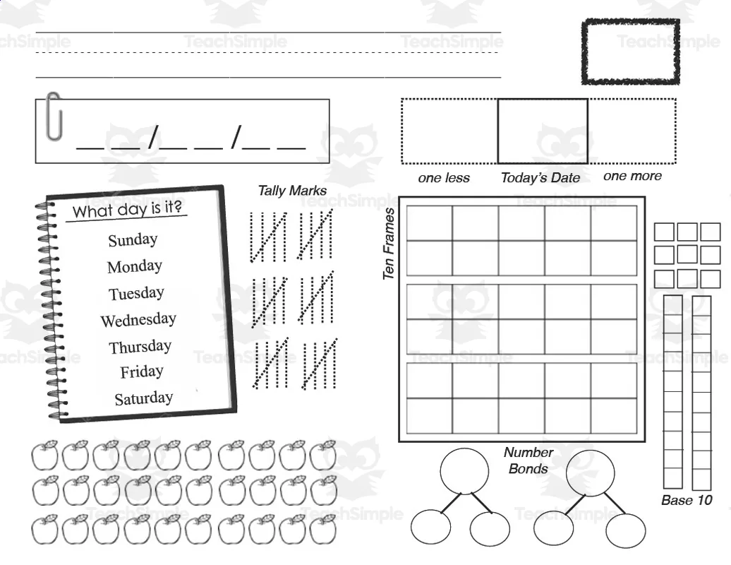Atividade de Printable Calendar Math For Morning Work - Folha 12