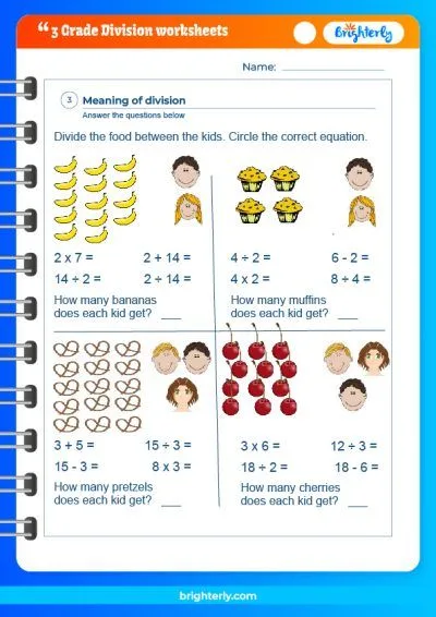 Atividade de Printable Division Practice Sheets 3rd Grade - Folha 2