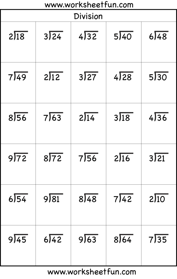 Atividade de Printable Division Practice Sheets 3rd Grade - Folha 14