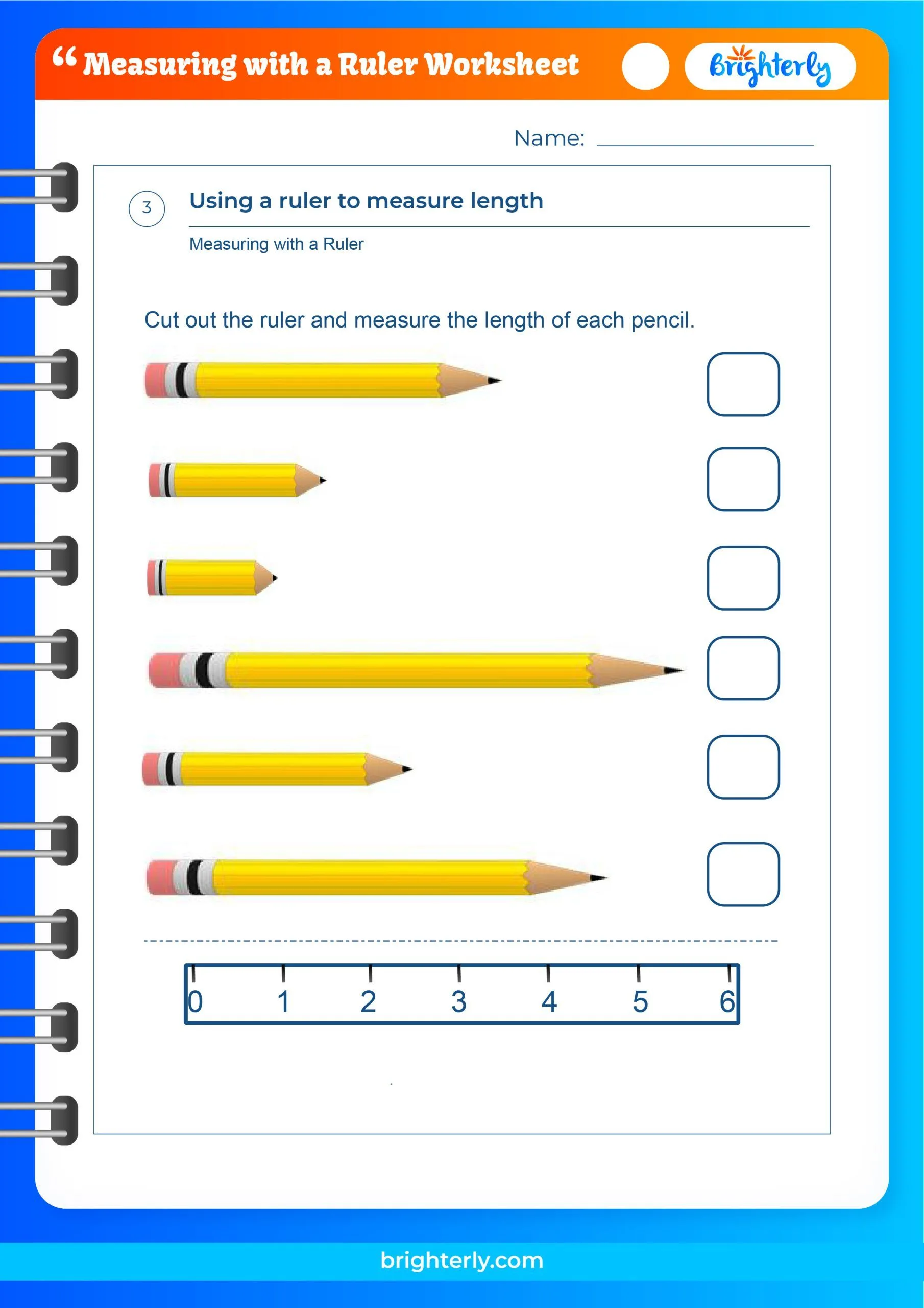 Atividade de Printable Ruler Measurement Practice Sheets - Folha 17