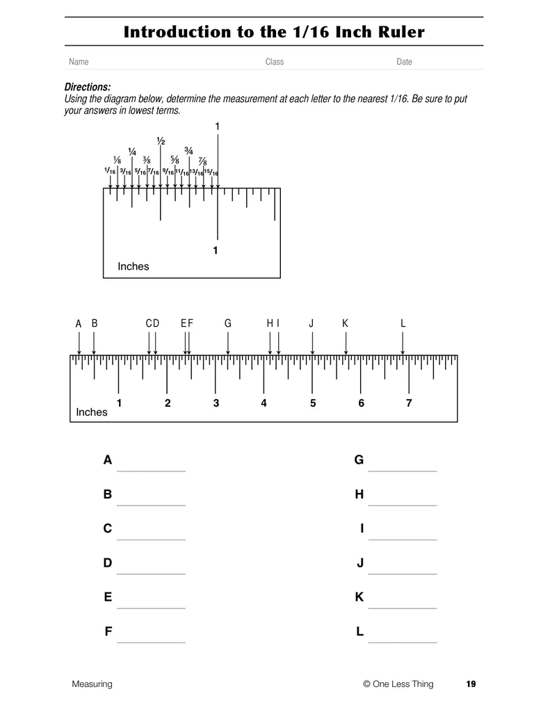Atividade de Printable Ruler Measurement Practice Sheets - Folha 21