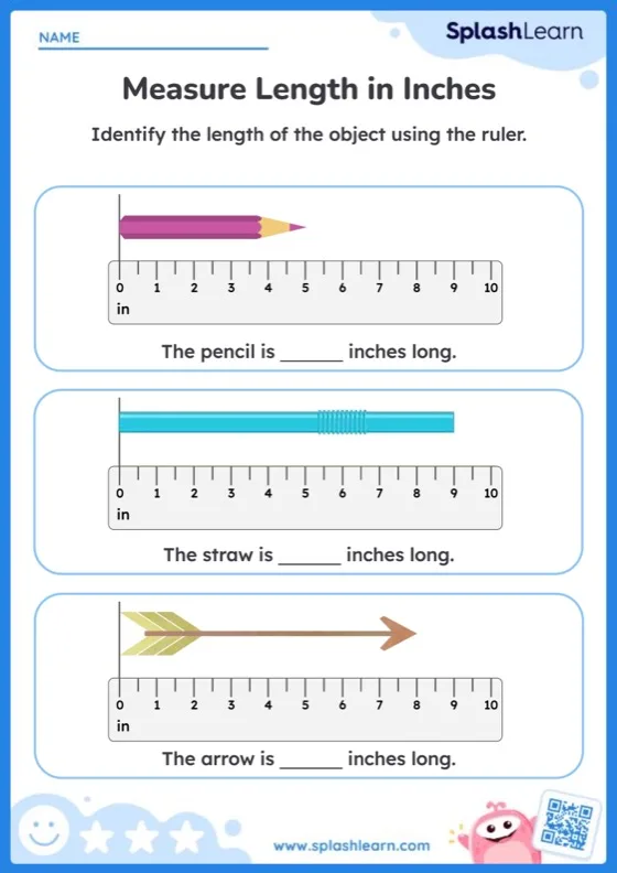 Atividade de Printable Ruler Measurement Practice Sheets - Folha 22