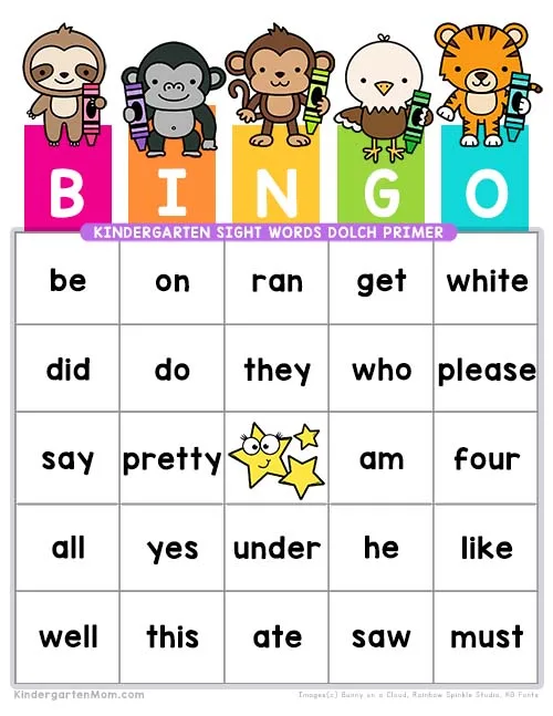 Atividade de Sight Word Bingo Cards Free Printable - Folha 15