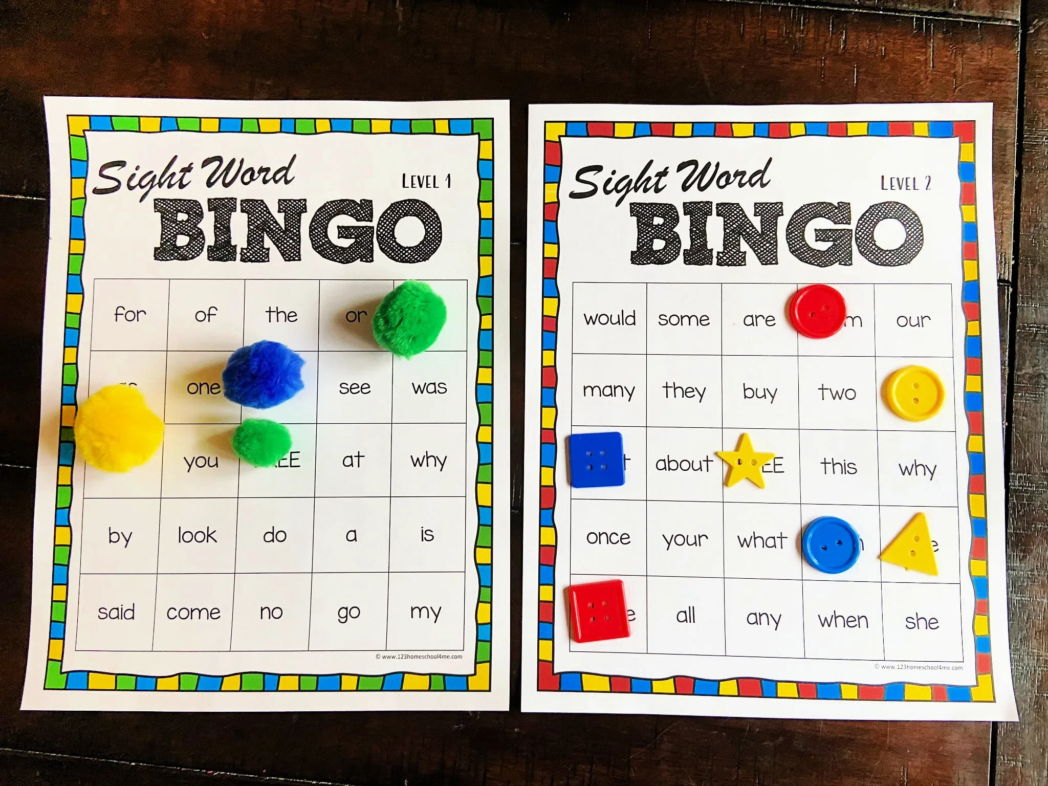 Atividade de Sight Word Bingo Cards Free Printable - Folha 17