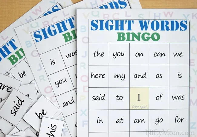 Atividade de Sight Word Bingo Cards Free Printable - Folha 23