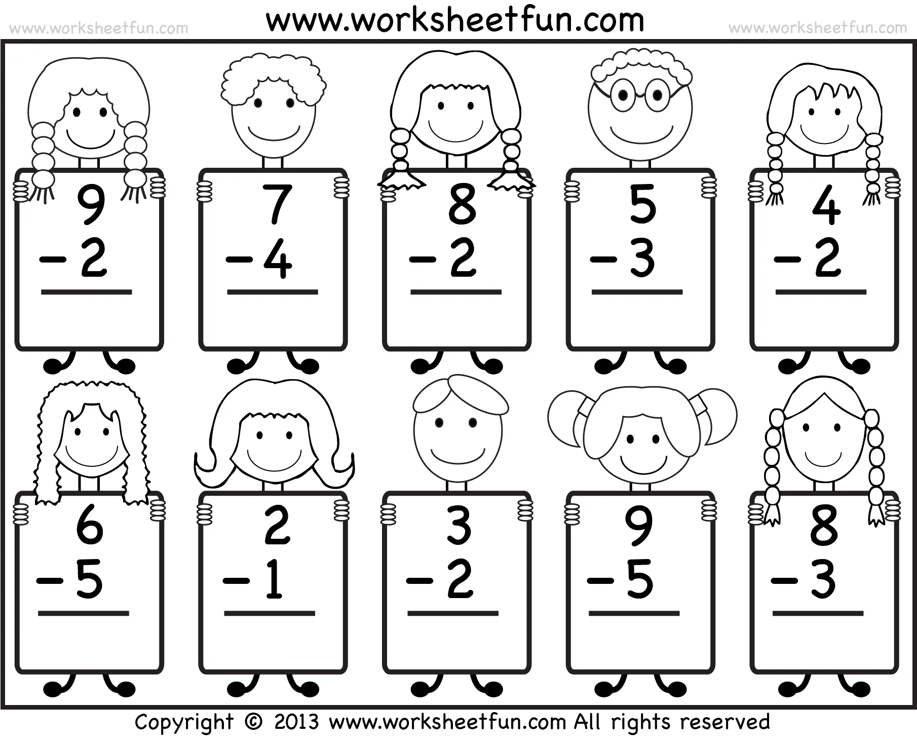 Atividade de Subtraction Worksheets For Kindergarten Pdf - Folha 11