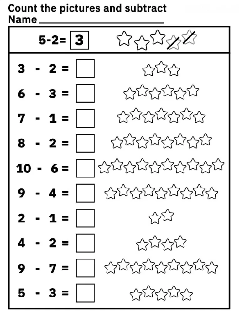 Atividade de Subtraction Worksheets For Kindergarten Pdf - Folha 15
