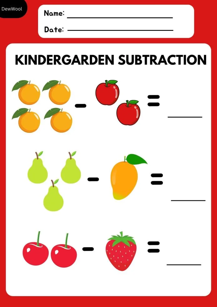 Atividade de Subtraction Worksheets For Kindergarten Pdf - Folha 18