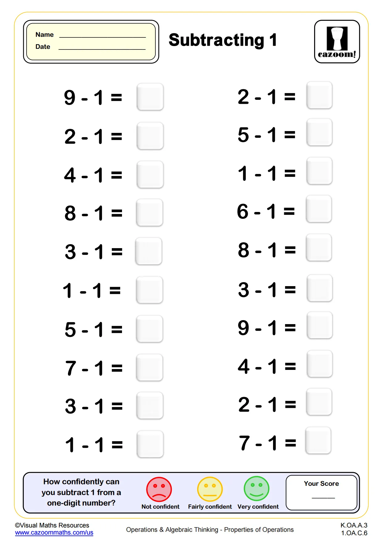 Atividade de Subtraction Worksheets For Kindergarten Pdf - Folha 20