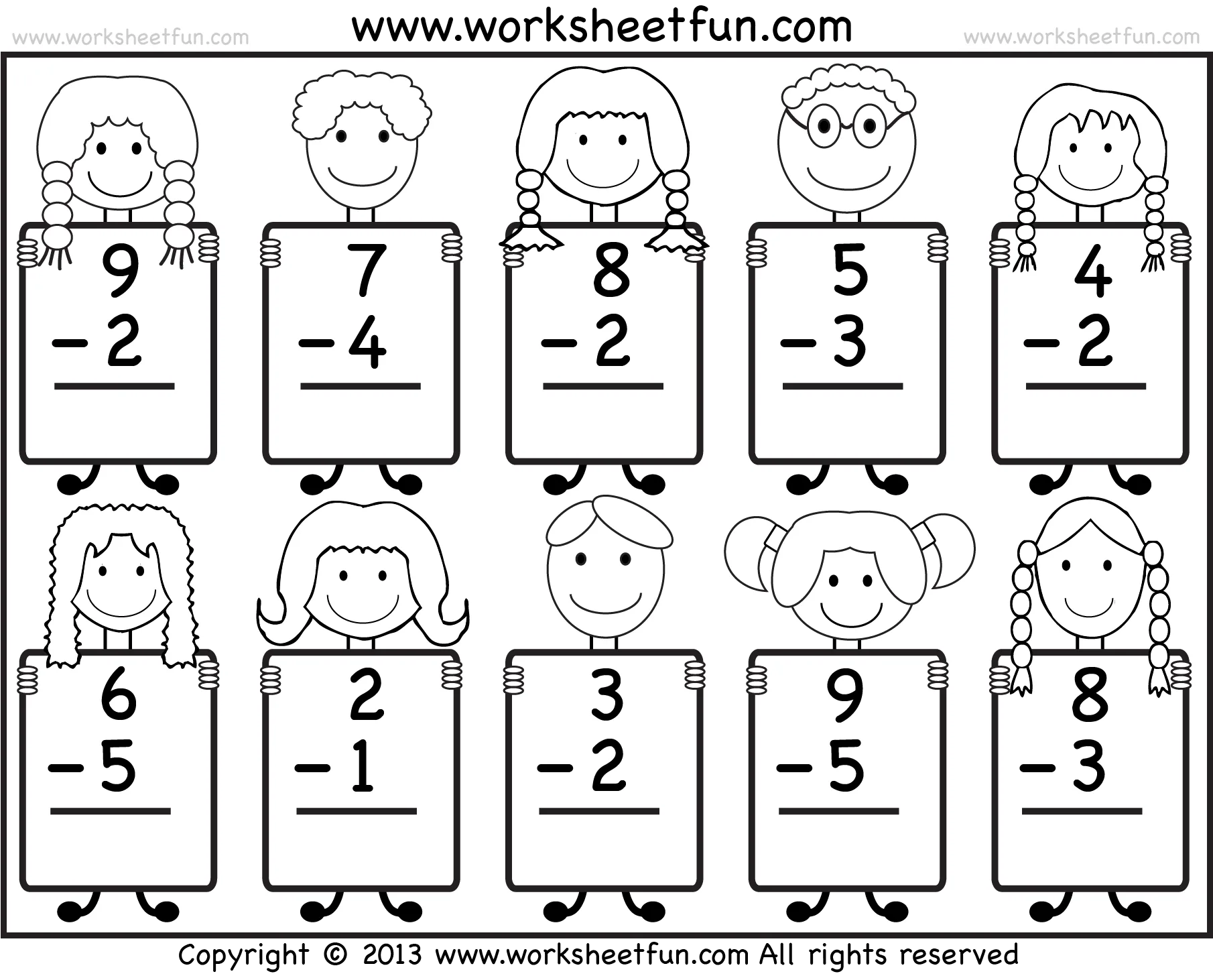 Atividade de Subtraction Worksheets For Kindergarten Pdf - Folha 21