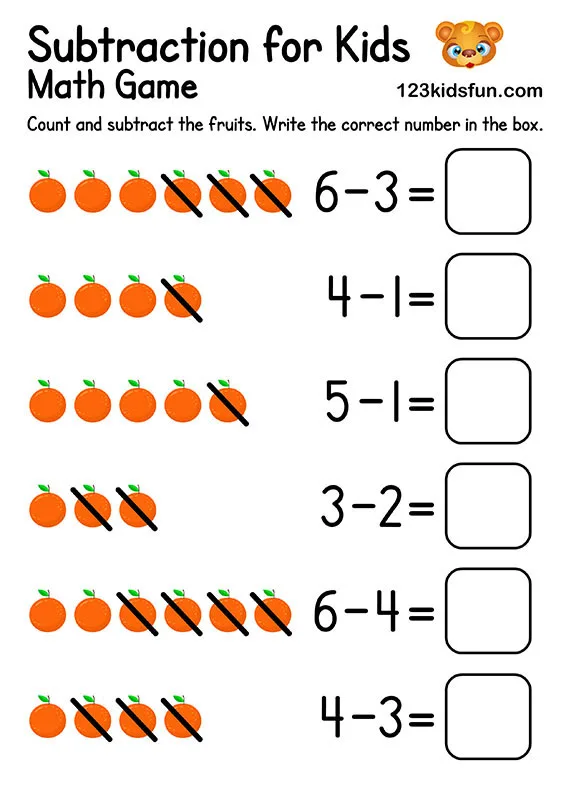 Atividade de Subtraction Worksheets For Kindergarten Pdf - Folha 27