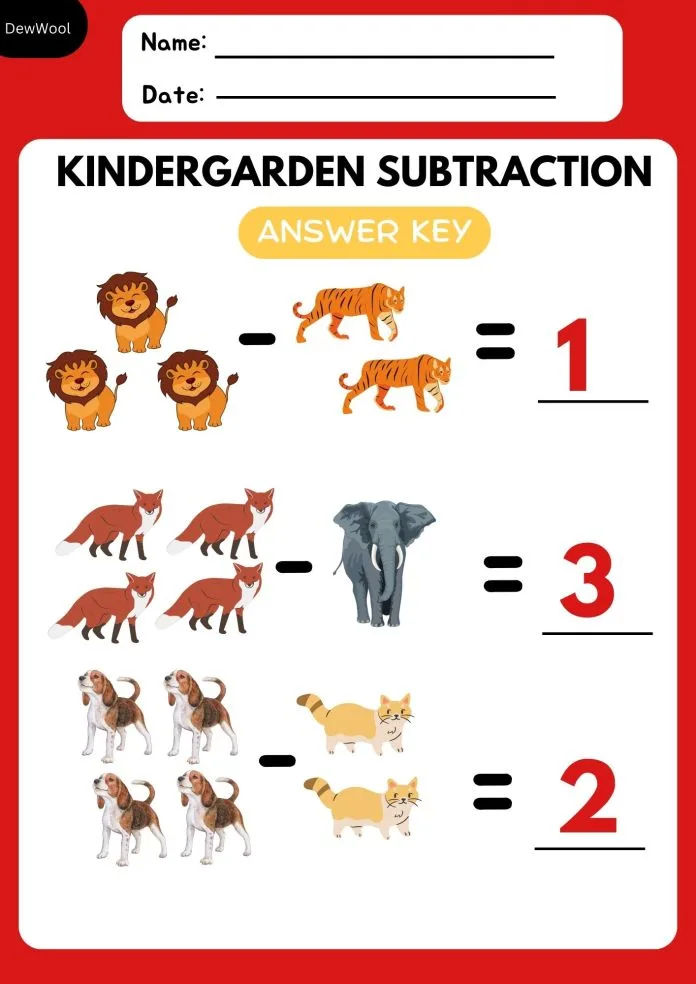 Atividade de Subtraction Worksheets For Kindergarten Pdf - Folha 31