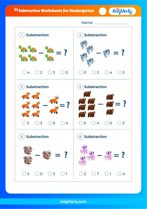 Atividade de Subtraction Worksheets For Kindergarten Pdf - Folha 32