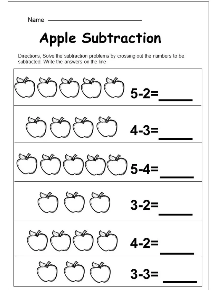 Free Subtraction Worksheets For Kindergarten PDF Worksheet for Kids Part 39