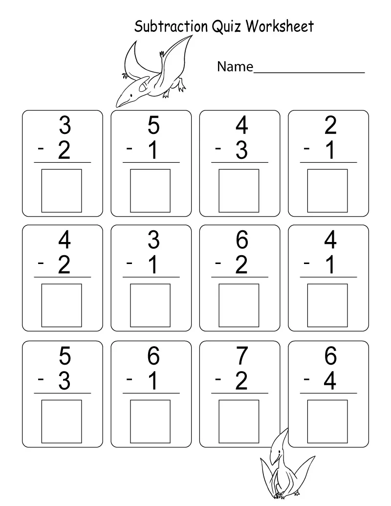 Free Subtraction Worksheets For Kindergarten PDF Worksheet for Kids Part 41