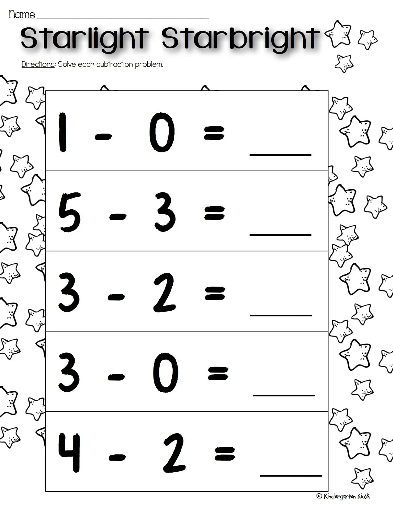Free Subtraction Worksheets For Kindergarten PDF Worksheet for Kids Part 51