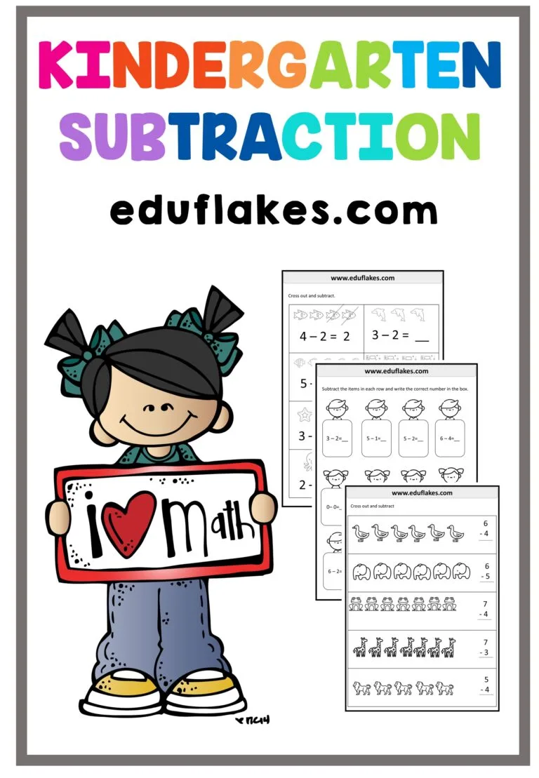Free Subtraction Worksheets For Kindergarten PDF Worksheet for Kids Part 55