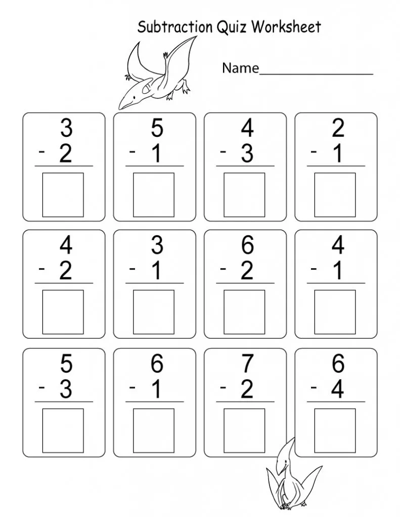 Free Subtraction Worksheets For Kindergarten PDF Worksheet for Kids Part 70