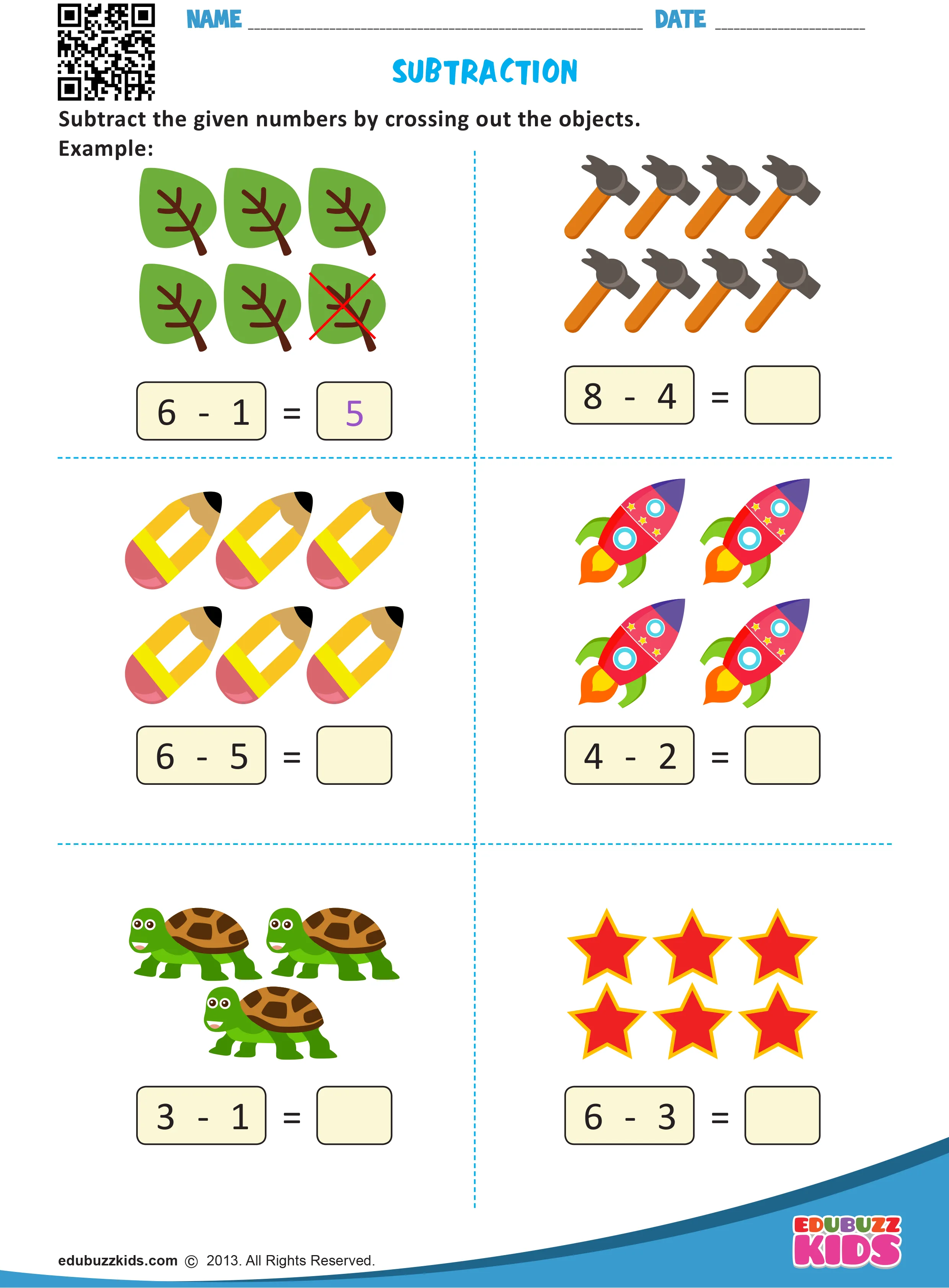 Free Subtraction Worksheets For Kindergarten PDF Worksheet for Kids Part 89