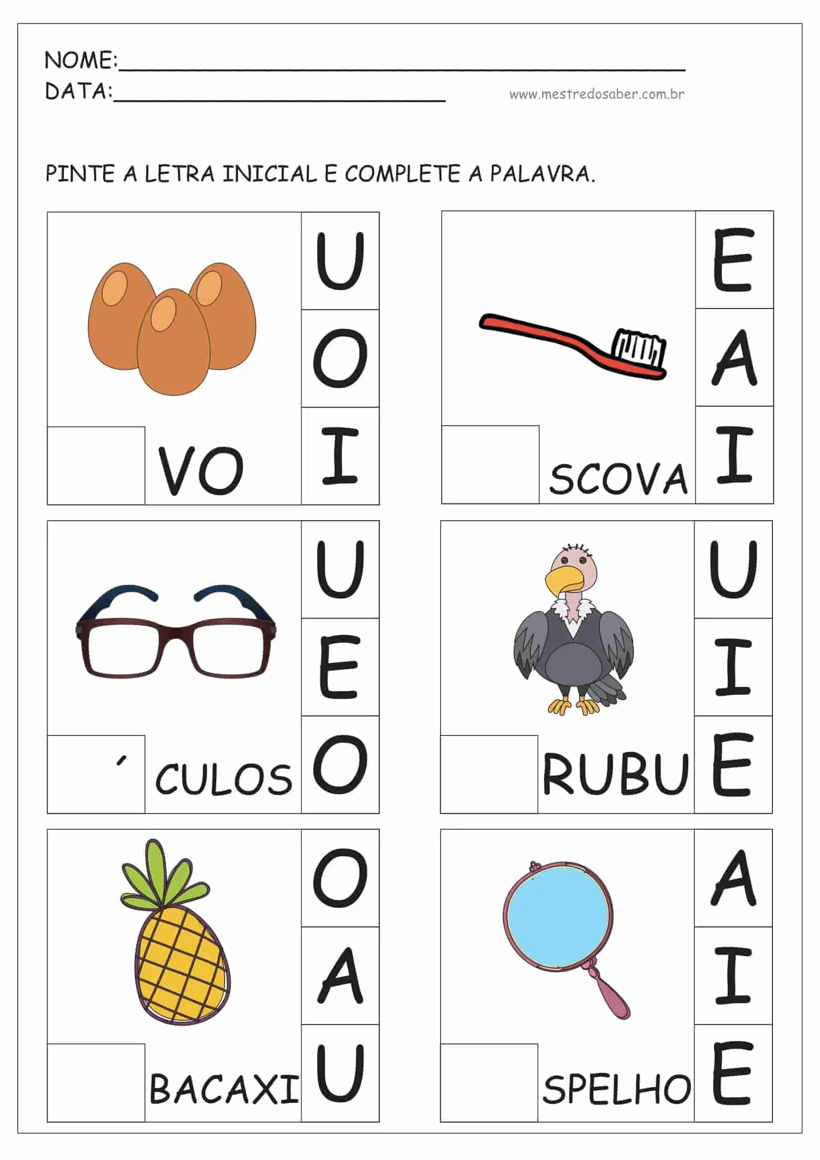 desenho educativo de Atividades Infantil